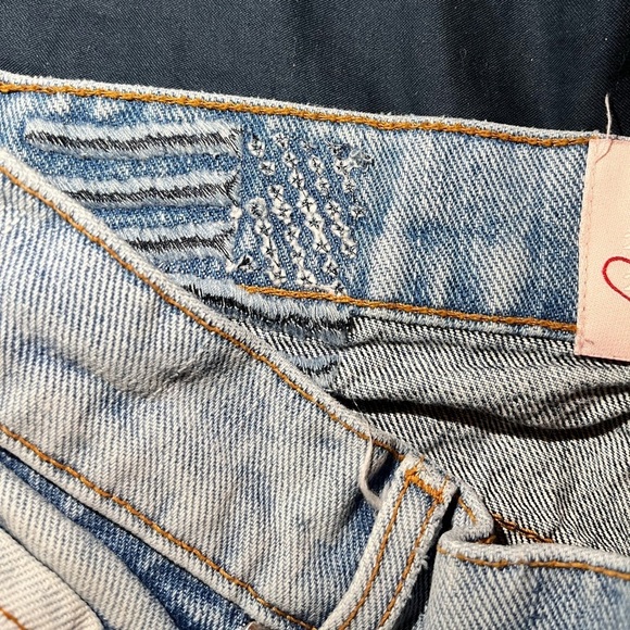 Revice 90's Baby Candy Shop Candy Stripe Denim Jeans Wide Leg High Waisted Fit - Picture 12 of 13